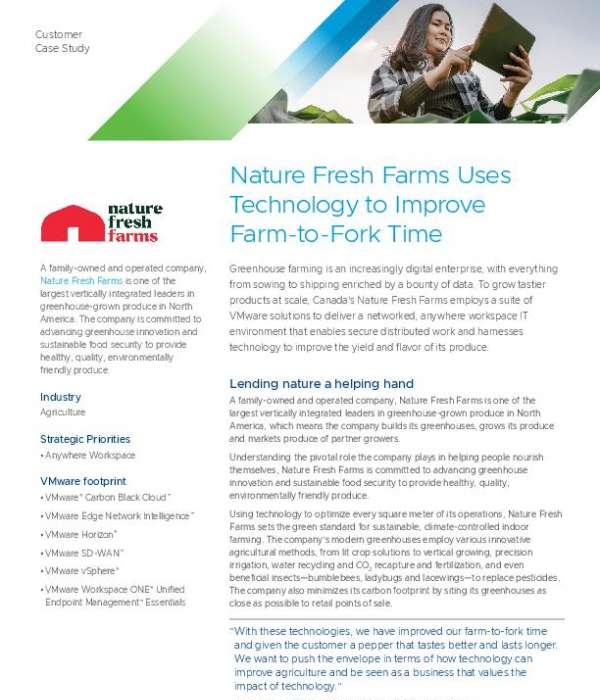 Nature Fresh Farms Uses Technology to Improve Farm-to-Fork Time