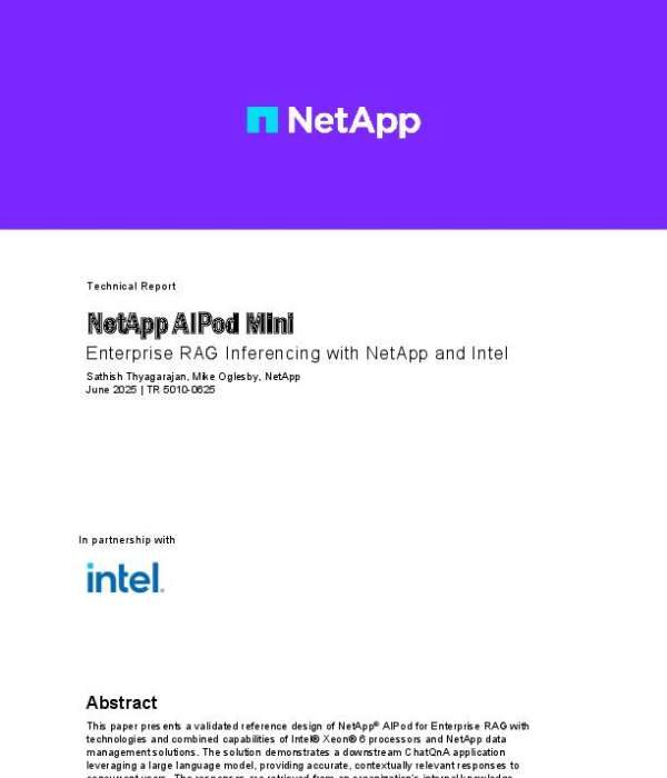 Enterprise RAG Inferencing with NetApp and Intel