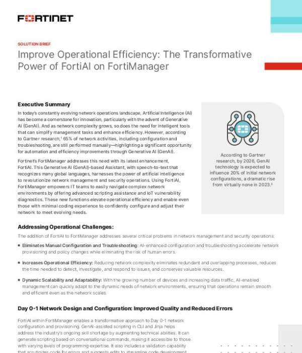 Improve Operational Efficiency: The Transformative Power of FortiAI on FortiManager
