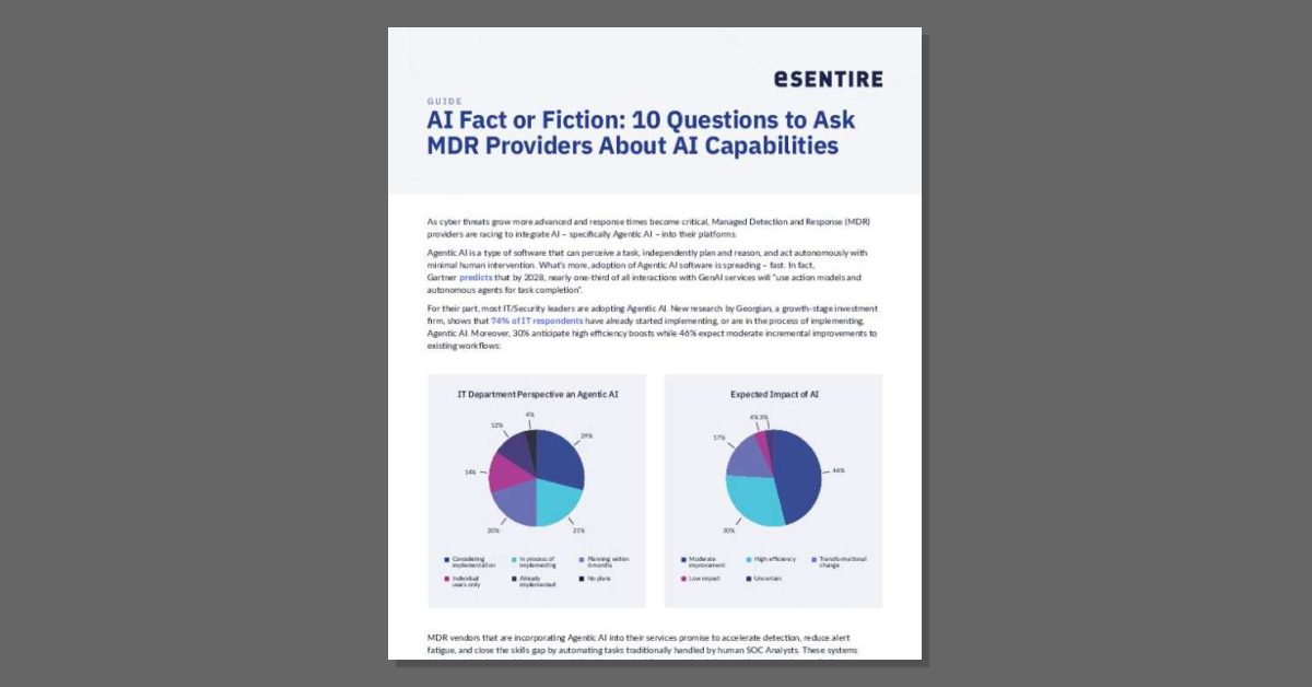 GUIDE AI Fact or Fiction: 10 Questions to Ask MDR Providers About AI Capabilities