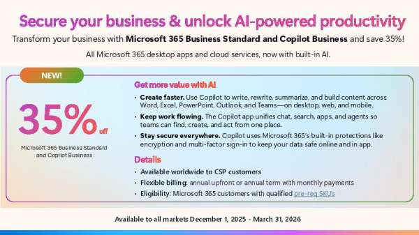Bundle with Microsoft 365 Business Standard and Copilot Business