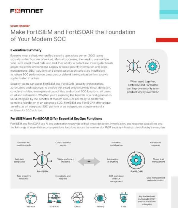 Make FortiSIEM and FortiSOAR the Foundation of Your Modern SOC