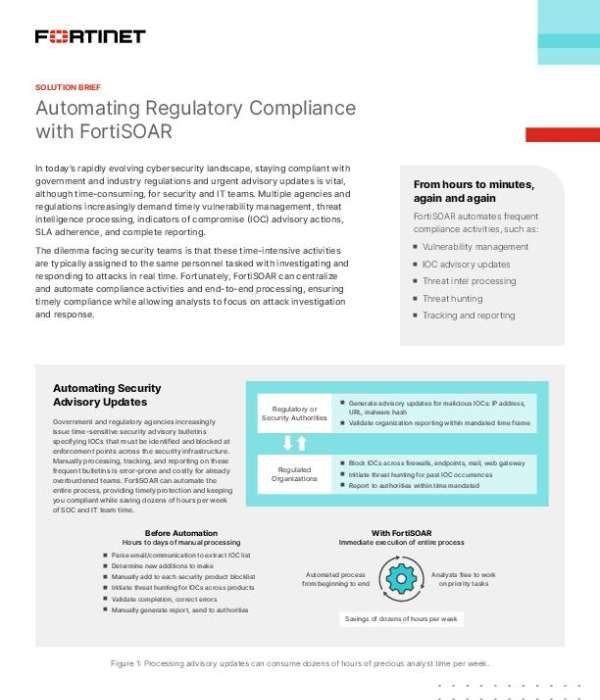Automating Regulatory Compliance with FortiSOAR