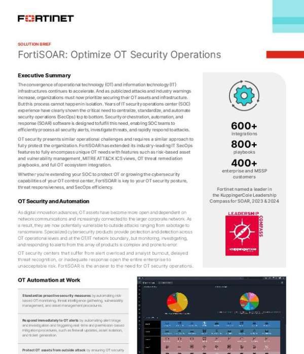 FortiSOAR: Optimize OT Security Operations