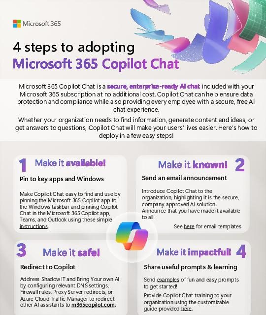 4 steps to adopting Microsoft 365 Copilot Chat
